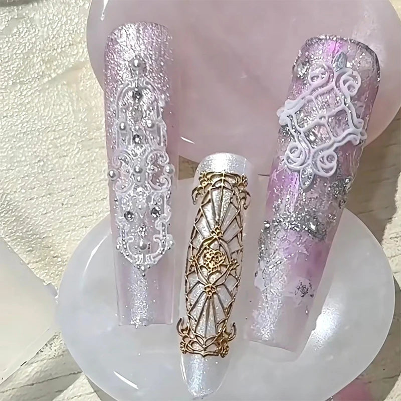 Baroque Silicone Nail Art Mold | 3D Relief Manicure Template Nail Art Mold QXL