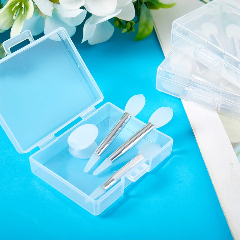 3-Pack Silicone Lip Mask Brush Set with Dust Cover & Storage Box Lip Makeup Brush QXL
