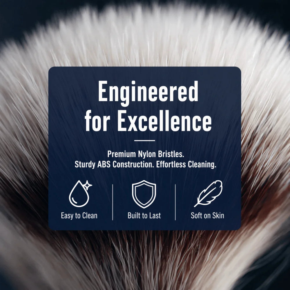 Shaving Brush & Bowl Set | ABS Nylon Compact Beard Kit Shaving Brush Set QXL