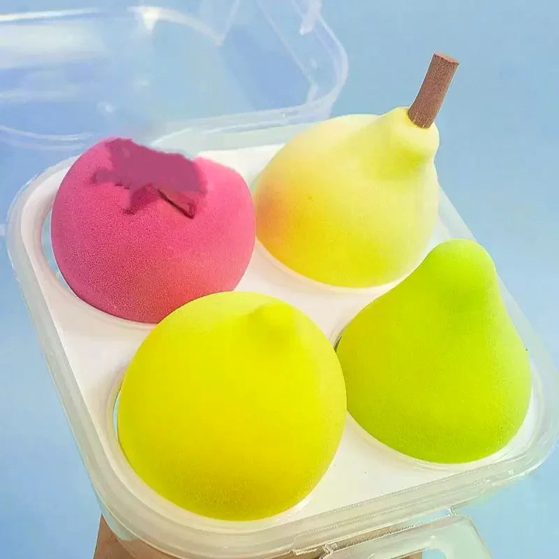4-Pack Fruit Makeup Sponge Set | Foundation Concealer Puff Makeup Sponge Set QXL
