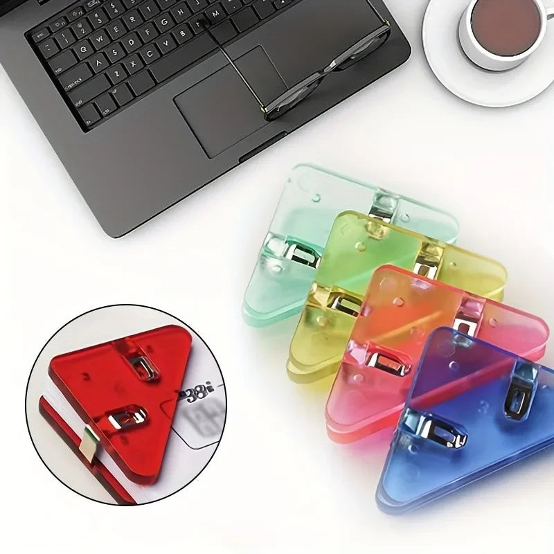 12-Pack Triangle Paper & Book Clips | Multifunctional Folder Set Paper Clip Set QXL