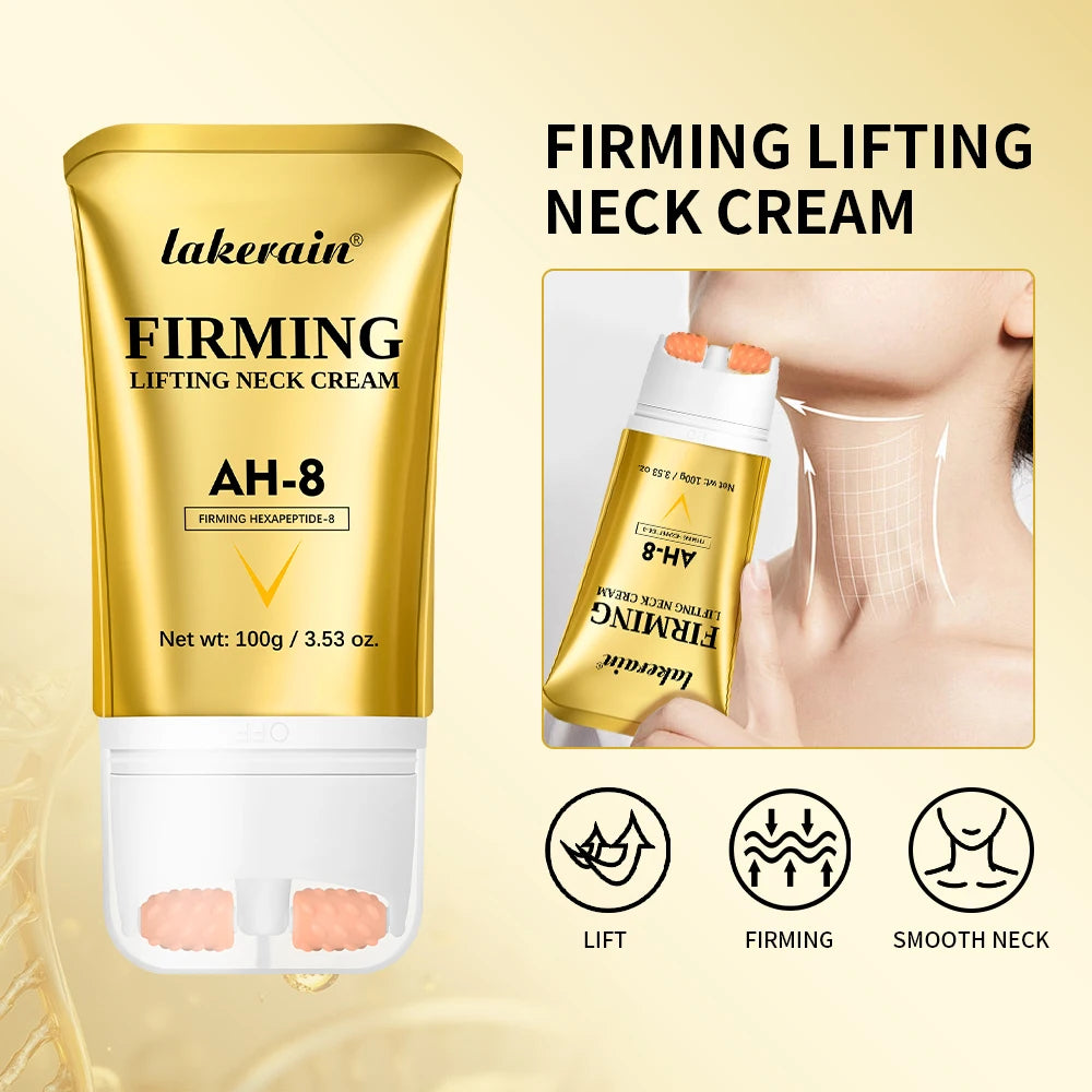 Lakerain AH-8 Firming Neck Cream & Roller | 100g Moisturiser Firming Neck Cream QXL