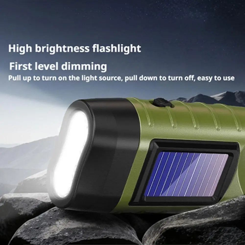 Solar Hand Crank LED Flashlight | 800 Lumen Camping Lantern Camping Flashlight Lantern QXL