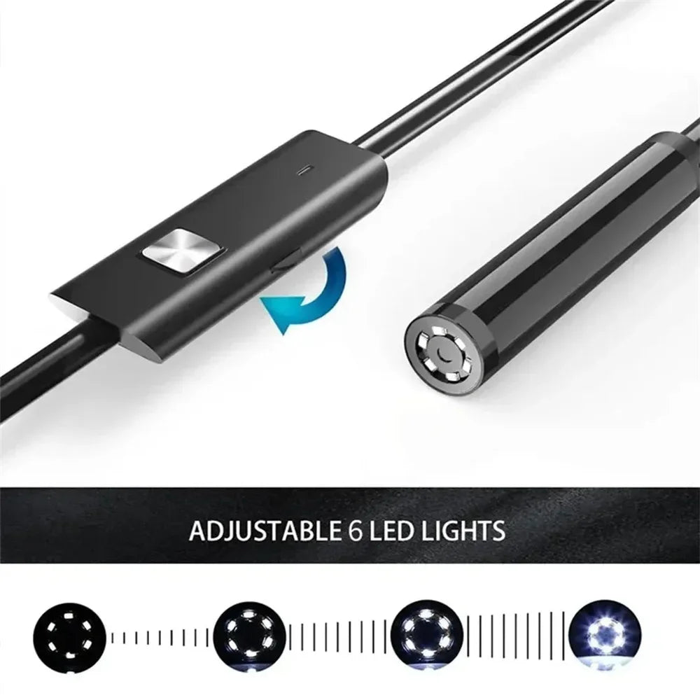 7mm Type-C Borescope Inspection Camera | IP67 6-LED USB Borescope Inspection Camera QXL