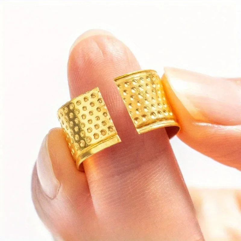 10-Pack Golden Steel Sewing Thimble Hoops | Multi-Function Set Sewing Thimble Set QXL