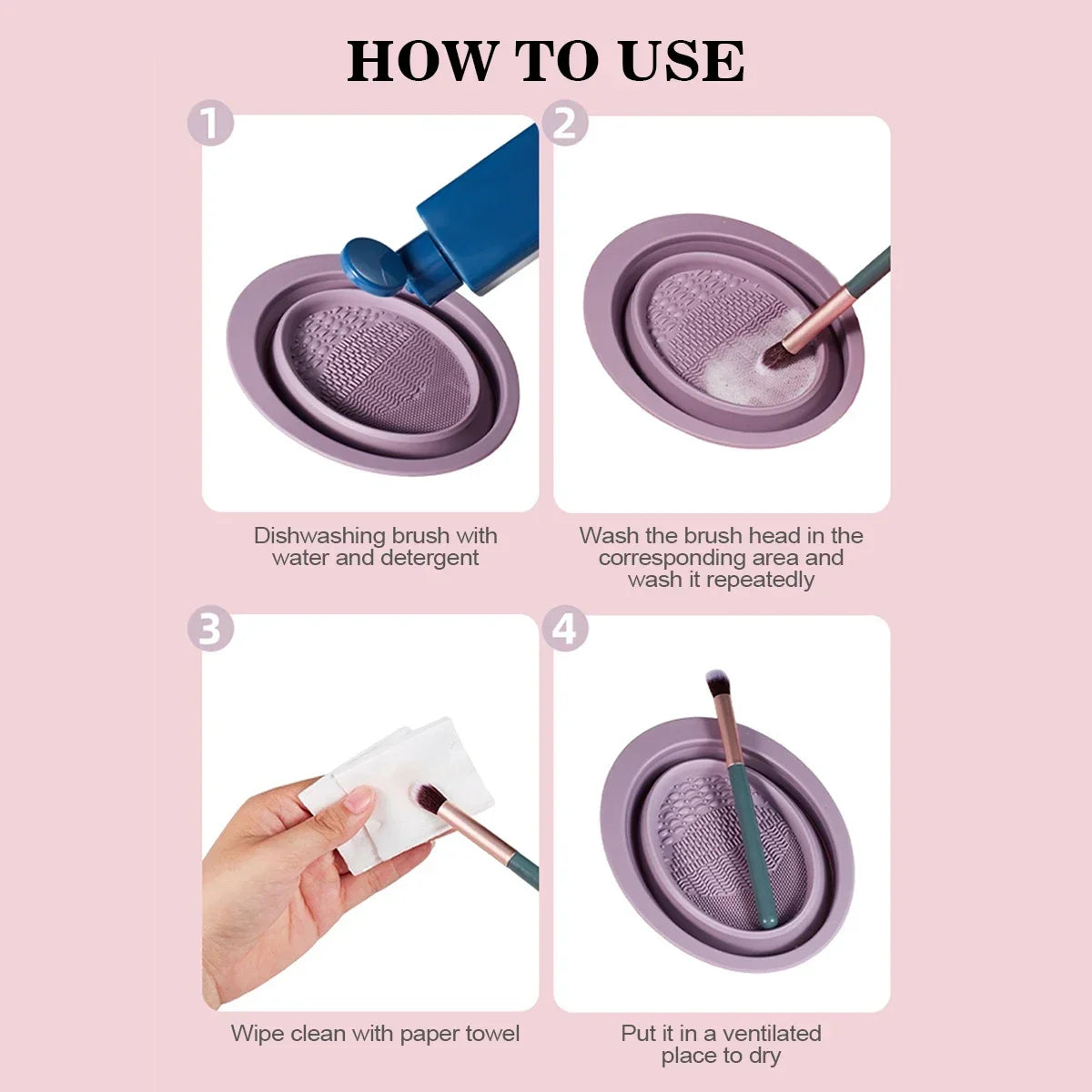 Silicone Makeup Brush Cleaner Scrubber Box | Color Switcher Brush Cleaner Box QXL