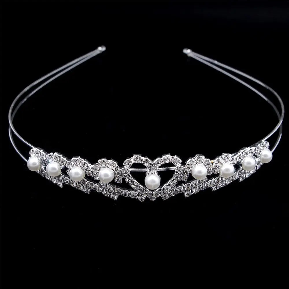 Crystal Rhinestone Princess Tiara Crown Headband – Wedding & Party Crystal Crown Headband QXL