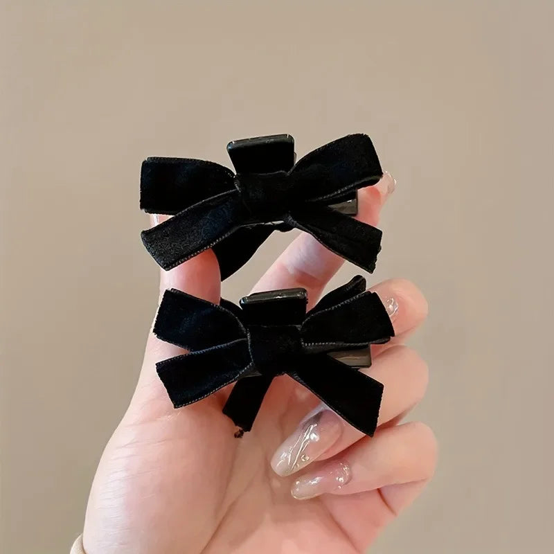 Black Velvet Bow Hair Claw Clips | 1/2/4/6 Pack Set Hair Claw Clip QXL
