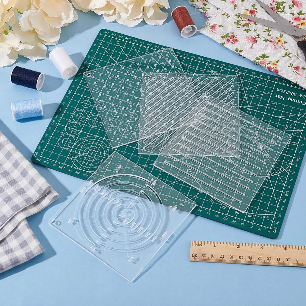 4-Piece Acrylic Sashiko Stencil Set | Quilting & Embroidery Tool Embroidery Stencil Set QXL
