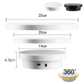 3-in-1 Electric 360° Rotating Display Turntable USB & Battery Rotating Display Stand QXL Ivory