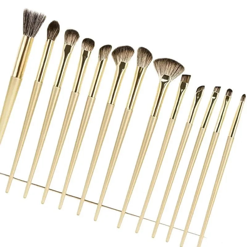 13-Piece Gold-Plated Makeup Brush Set | Eye & Face Tools Makeup Brush Set QXL