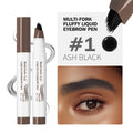 4D Microblading Eyebrow Pen | Waterproof Multi-Fork Brow Pencil Eyebrow Pen QXL 1Ash Black