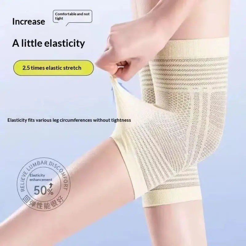 Breathable Non-Slip Knee Sleeves | Knit Cotton Support Pair Knee Sleeve QXL