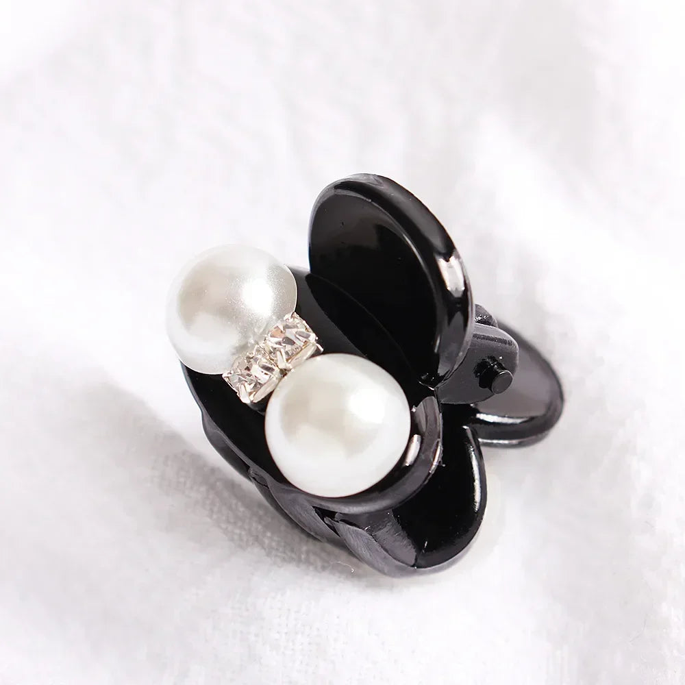Pearl Mini Hair Claw Clip | Chic Barrette for Women & Girls Mini Hair Claw Clip QXL 2 pearl