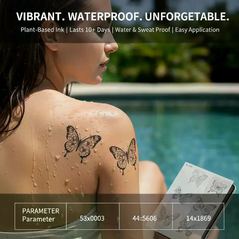 3D Butterfly Temporary Tattoo Stickers | Herbal Body Art 6-Pack Temporary Tattoo Stickers QXL Default Title