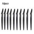 Eyebrow & Facial Razor Set with Safety Cover – 10/12/30 Pc Facial Razor Set QXL Black-10Pcs