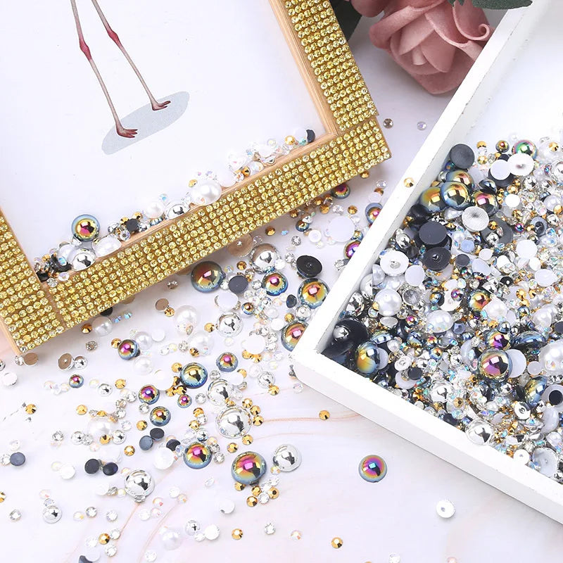 Kawaii 3D Resin Nail Art Charms | Mixed Pearl & Cartoon Decor Nail Art Charms QXL