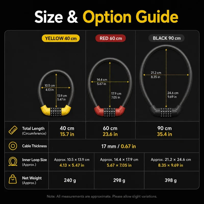 5-Digit Combination Bike Lock | 17mm PVC Cable Lock Combination Bike Lock QXL