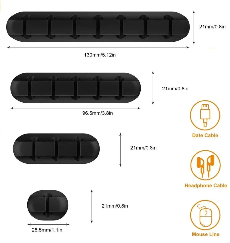 Silicone Cable Winder & Wire Organizer Clips – Self-Adhesive Cable Organizer Clips QXL