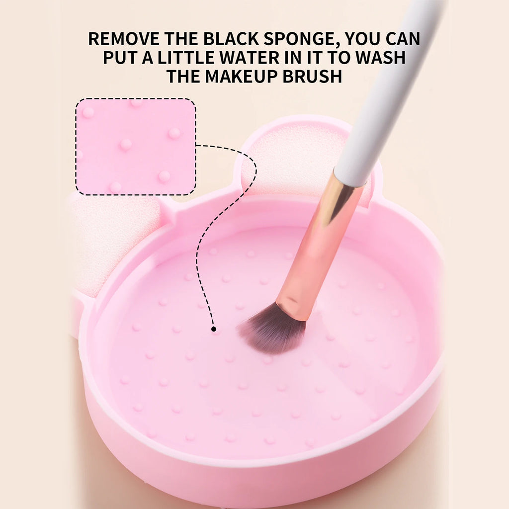 Bear-Shaped Silicone Makeup Brush Cleaner | Ronshadow Brush Cleaning Tool QXL