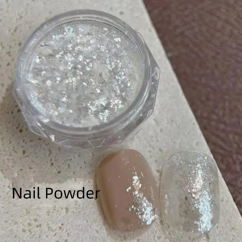 Opal Snow Powder Nail Flakes | Shimmer Glitter Decoration Nail Glitter Powder QXL