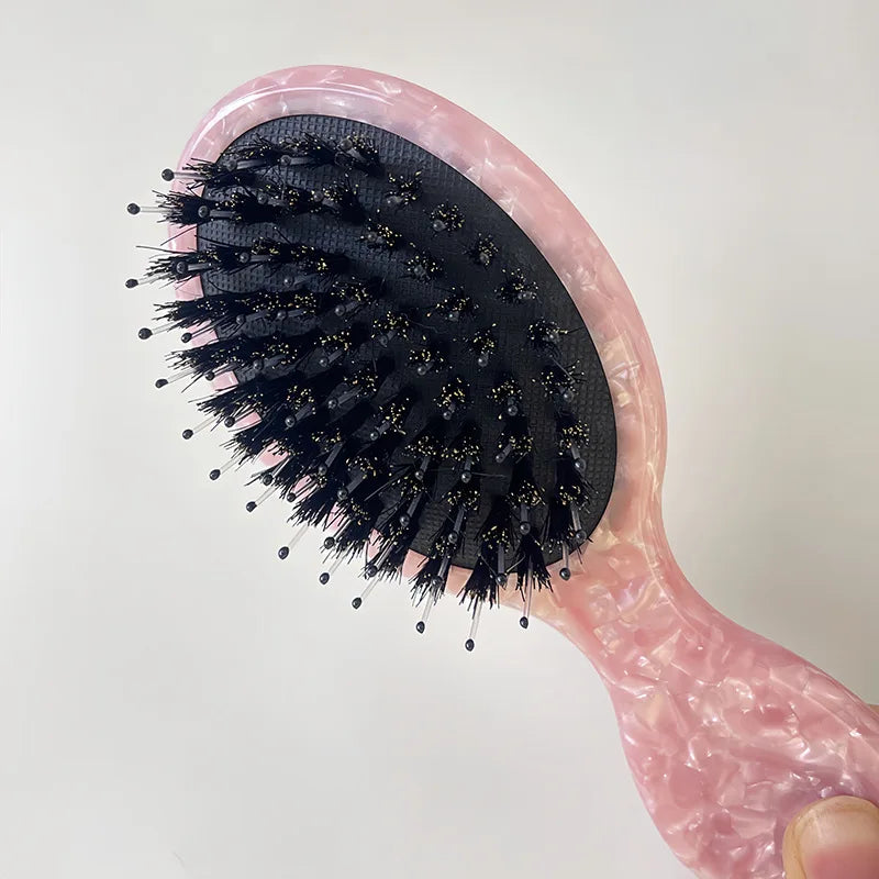 Mini Boar Bristle Cushion Comb | Portable Airbag Massage Brush Cushion Hair Comb QXL