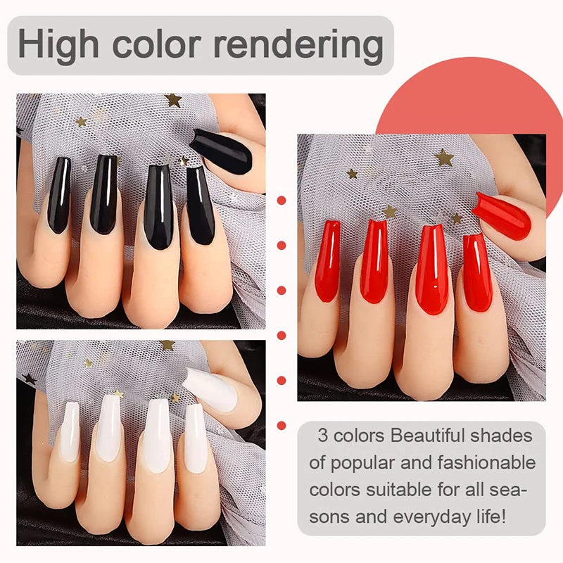 VERONNI 15ml Gel Nail Polish – Black, White & Red UV/LED Gel Nail Polish QXL