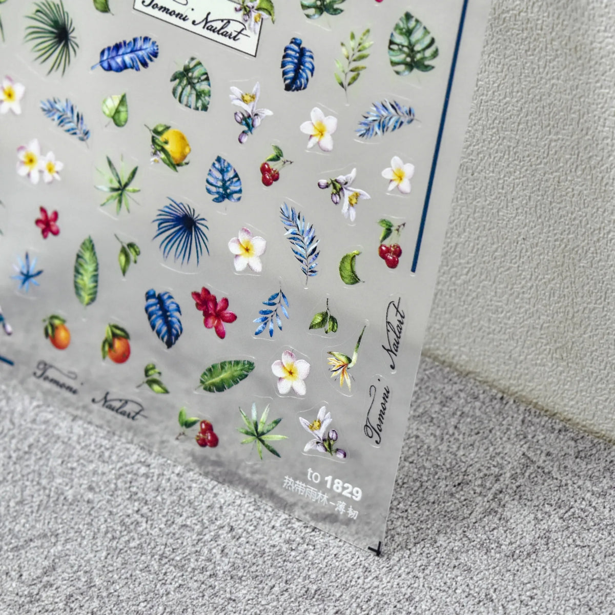 5D Flamingo Tropical Leaf Nail Art Stickers | Self-Adhesive Nail Art Stickers QXL