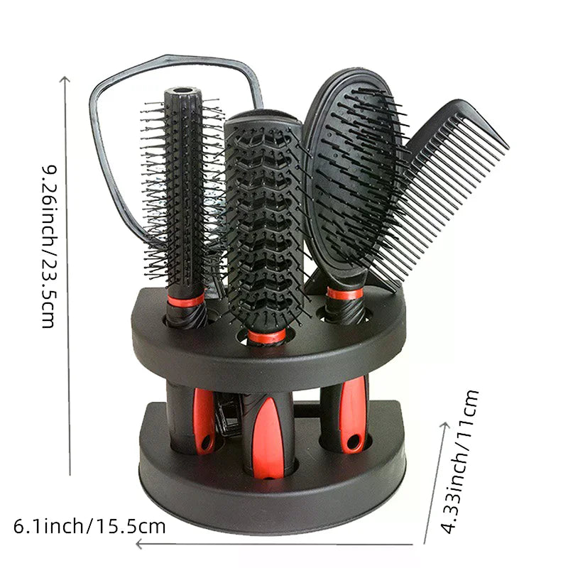 5-Piece Air Cushion Mirror Comb Set | Curly & Straight Hair Hair Comb Set QXL
