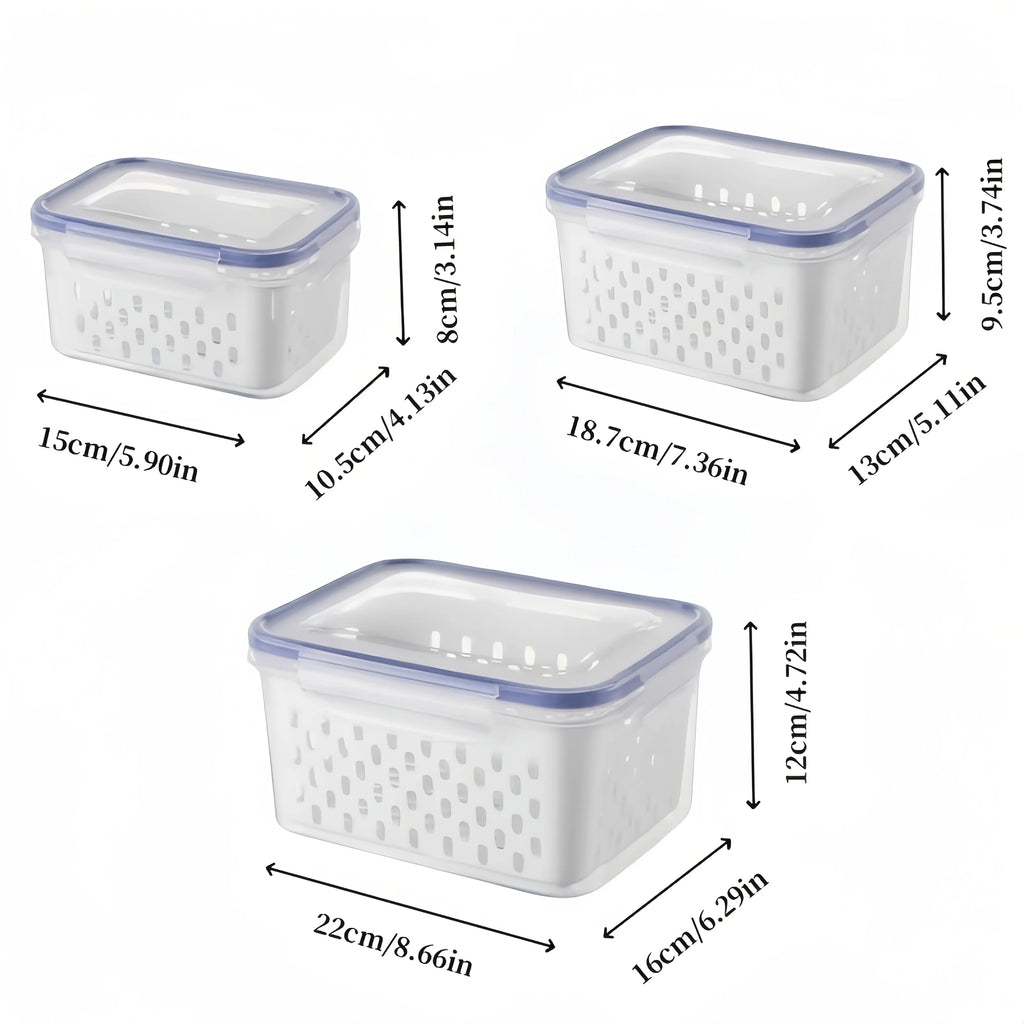 9-Piece Fruit Storage Containers with Colander & Lid for Fridge Fruit Storage Set QXL