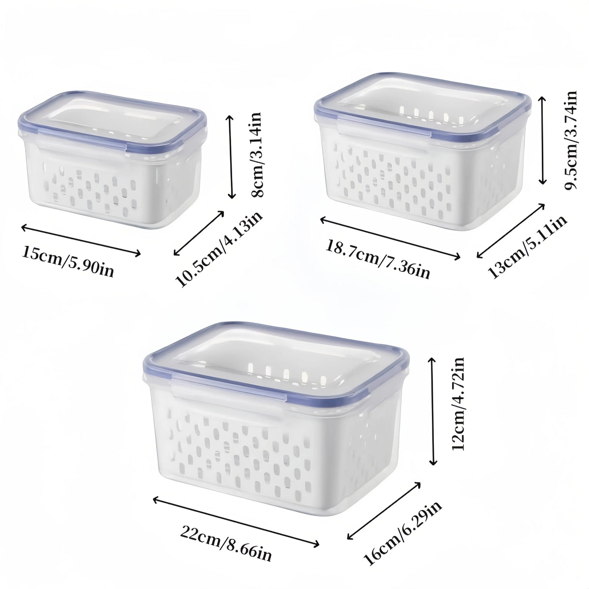 9-Piece Fruit Storage Containers with Colander & Lid for Fridge Fruit Storage Set QXL