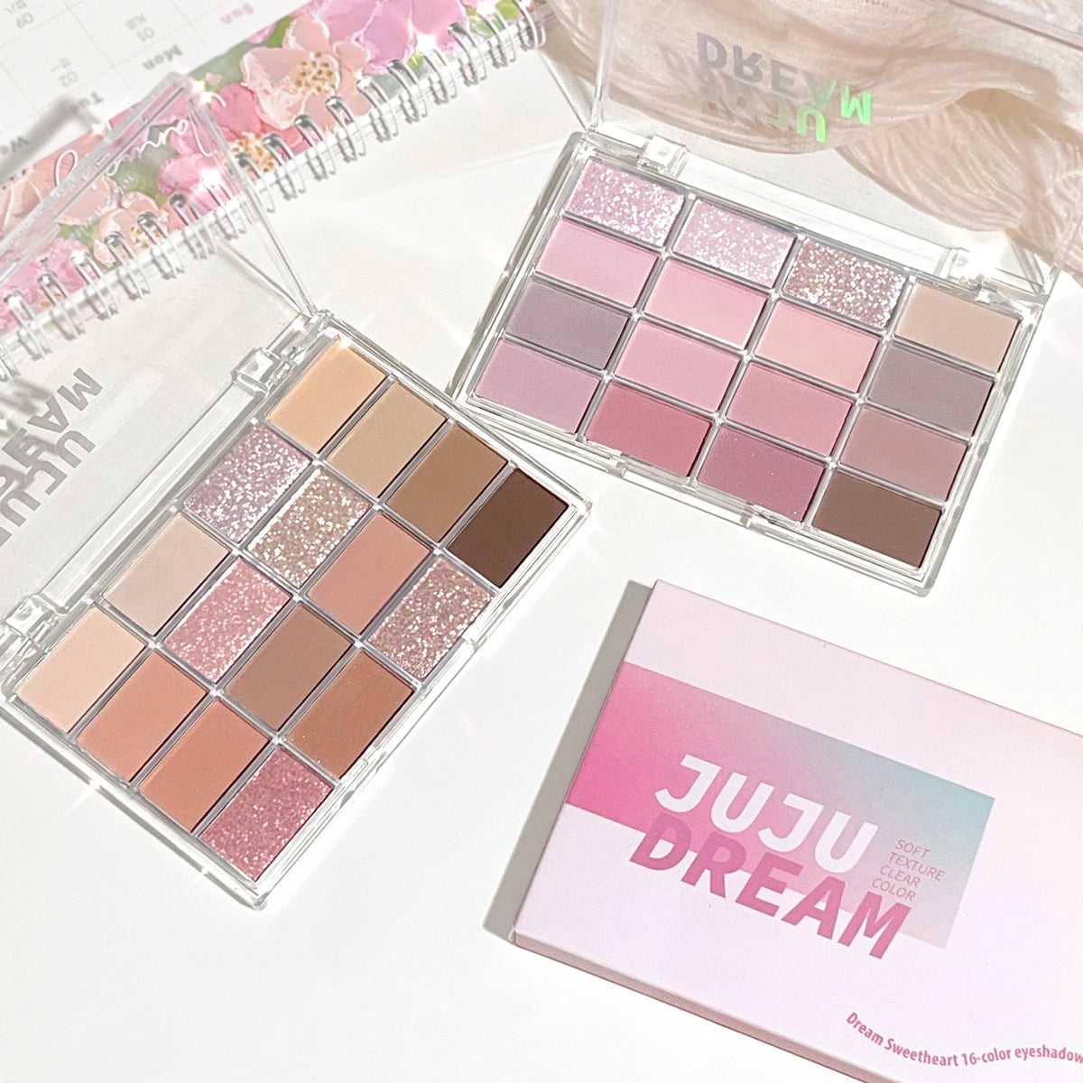 JUJU Dream 16-Color Earth Tone Eyeshadow Palette – Matte & Shimmer Eyeshadow Palette QXL