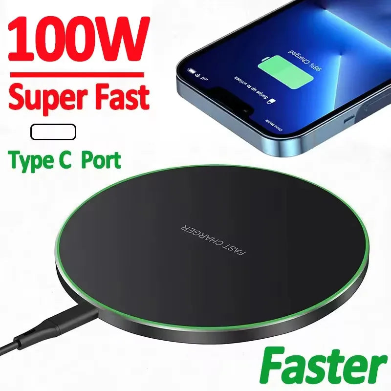 100W Wireless Charging Pad | iPhone & Samsung Fast Charger Wireless Charging Pad QXL
