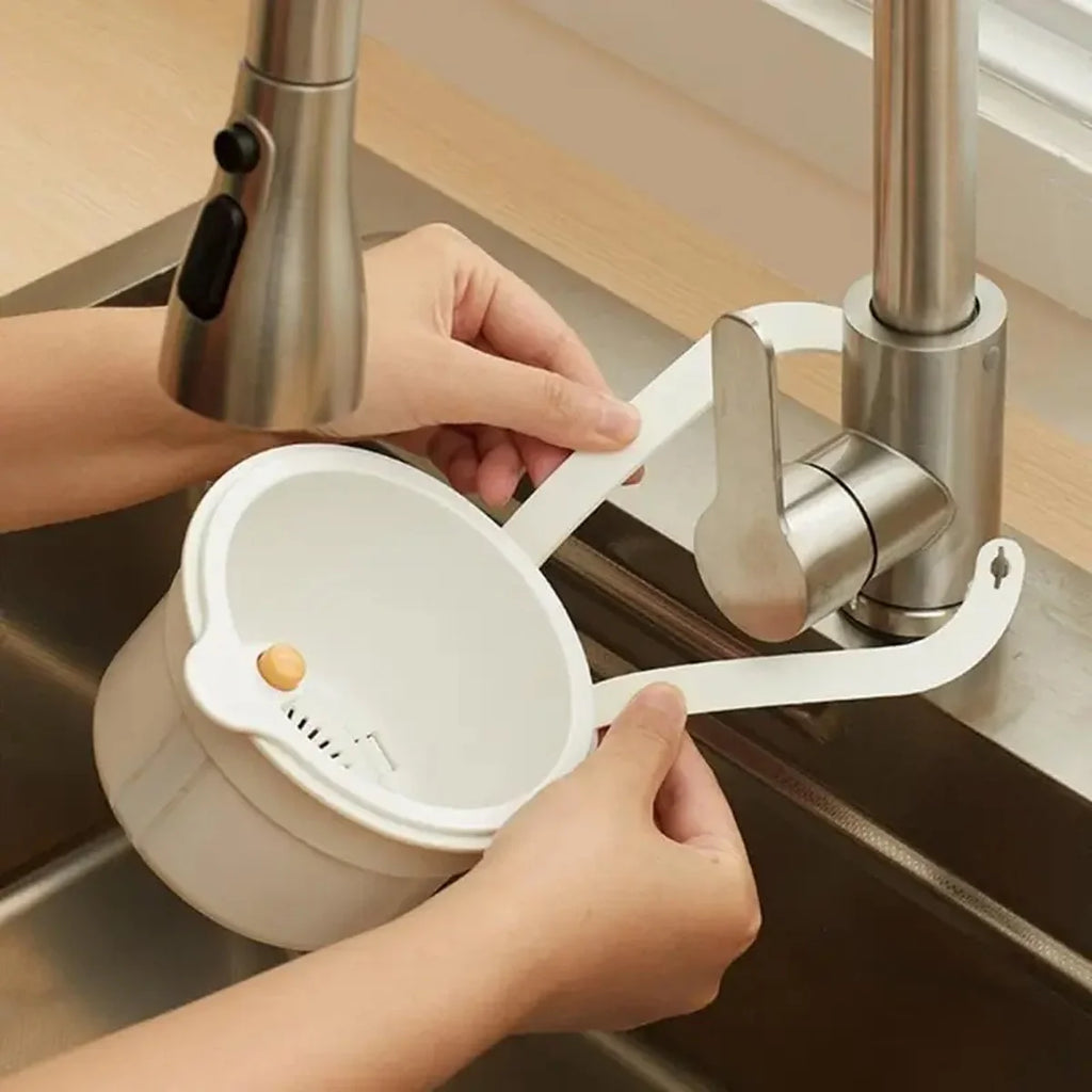 Push-Button Sink Drain Basket | Hangable Kitchen Strainer Sink Drain Basket QXL