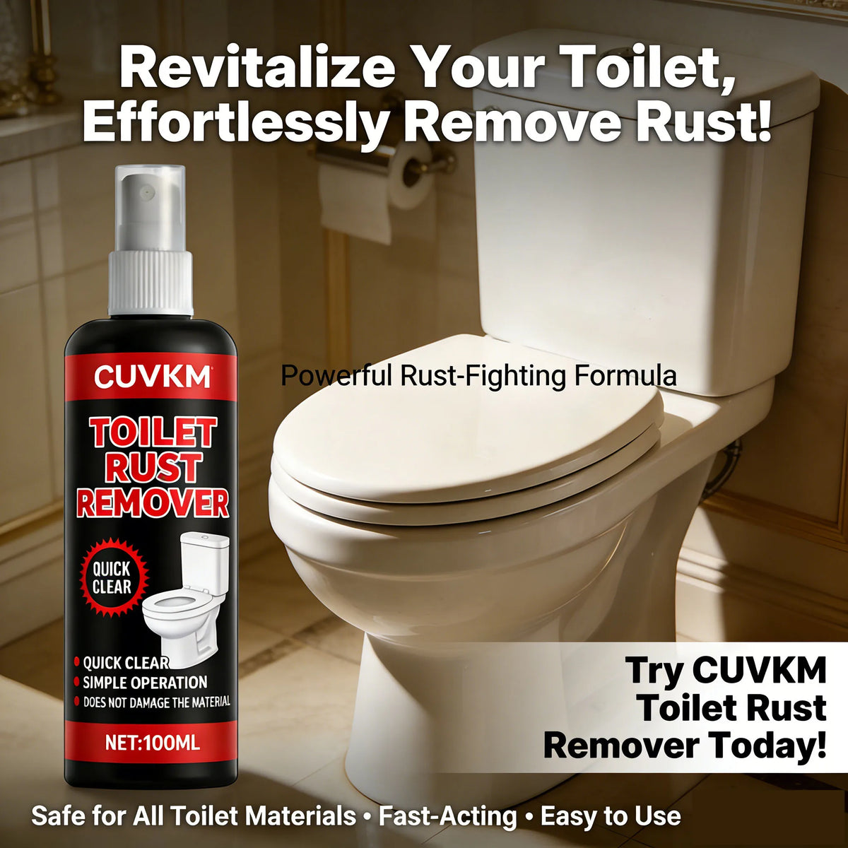 Toilet Rust Remover Spray | Bathroom Ceramic Stain Cleaner Bathroom Rust Remover QXL