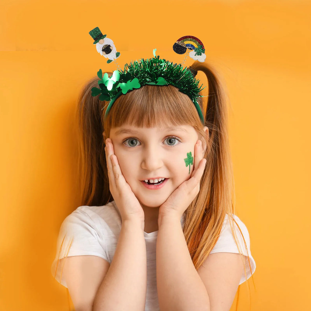 Green Shamrock St. Patrick's Day Elastic Headband | Hair Hoop Festive Hair Headband QXL