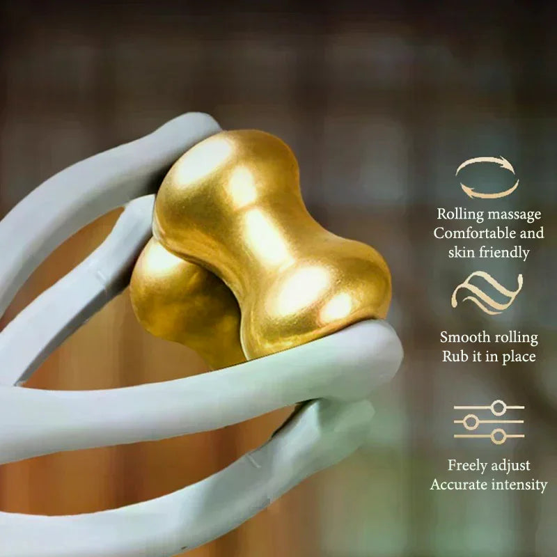 Brass Dual-Row Finger Roller Massager | Bian Stone Tool Finger Roller Massager QXL