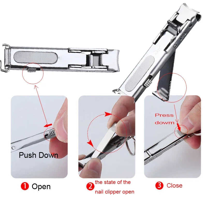 VVOCCI Ultra-Thin Stainless Steel Nail Clipper with Keychain Nail Clipper QXL