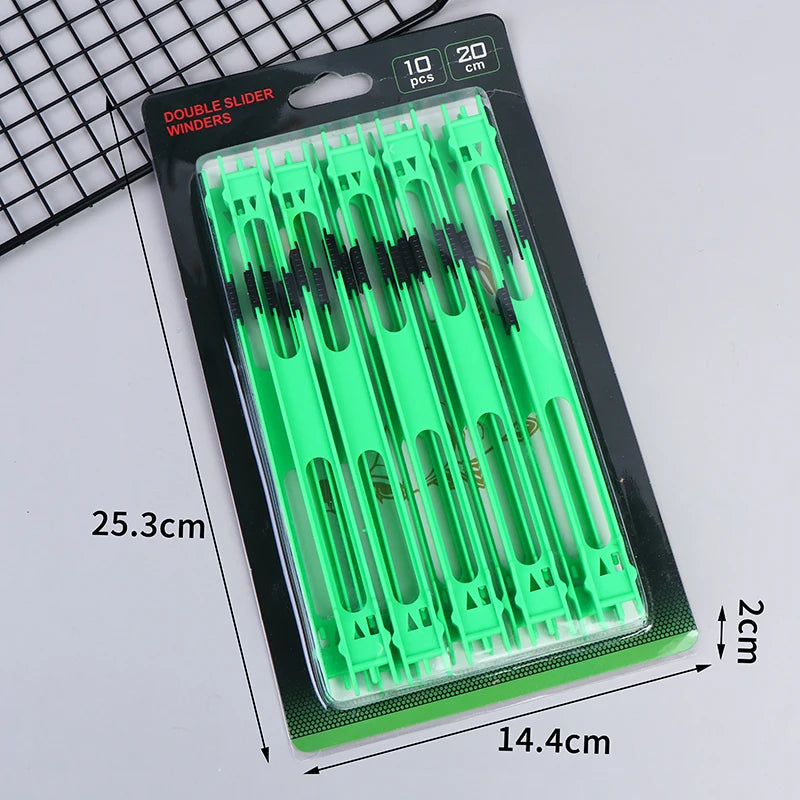 10-Pack Fishing Line Winding Boards & Holder – Red & Green Fishing Line Winder QXL A4