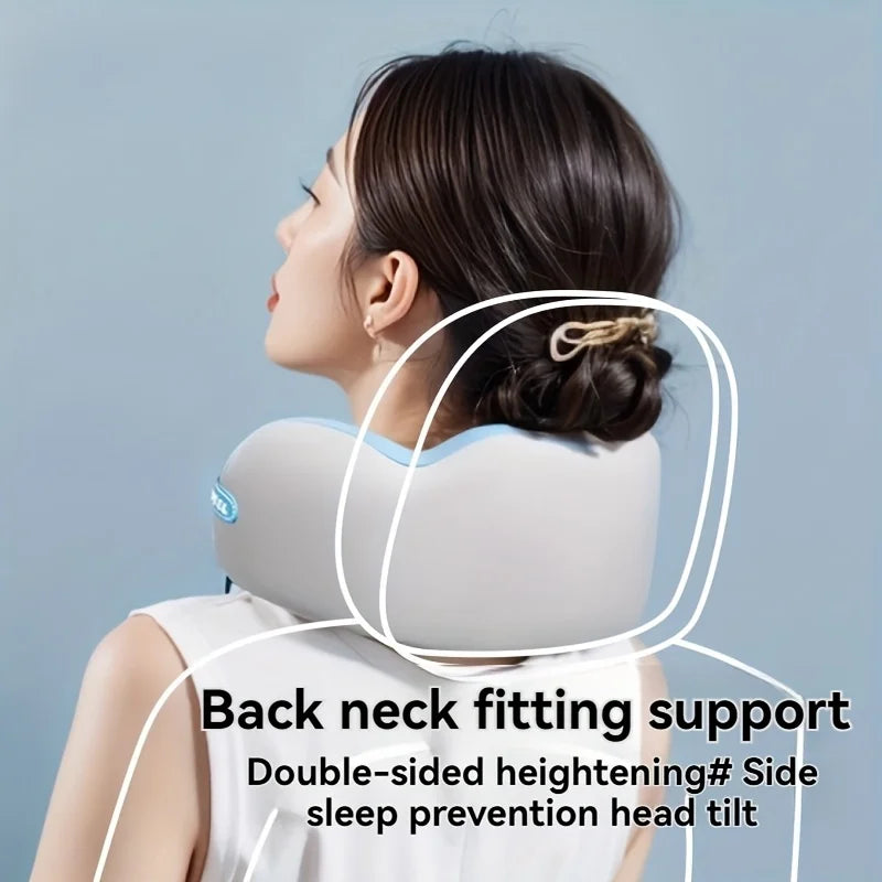 Dual-Peak Memory Foam Travel Neck Pillow with Storage Case Travel Neck Pillow QXL