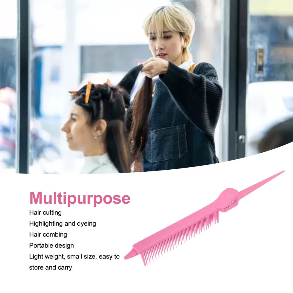 Carbon Fiber Highlighting Tail Comb | Pink Fine Tooth Teasing Hair Styling Comb QXL