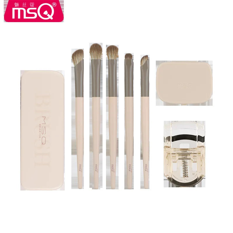 MSQ 5-Piece Pocket Eyeshadow Brush Set with Storage Box Eyeshadow Brush Set QXL 5 eyeshadow brushes