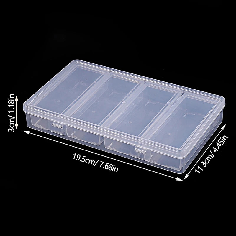 4-Grid Transparent Dustproof Nail & Lash Organizer Box Beauty Tool Organizer QXL