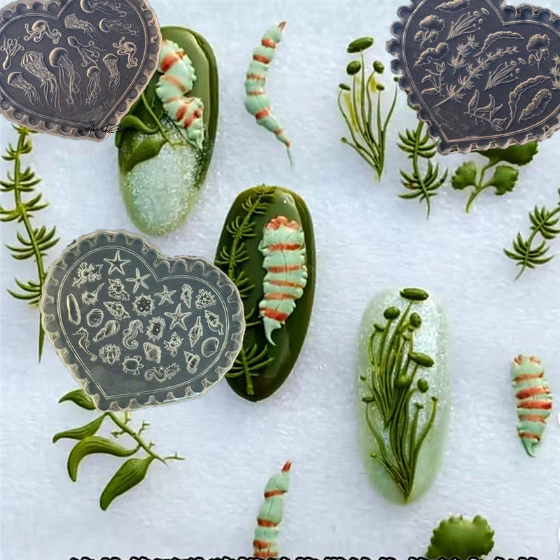 3D Silicone Nail Art Mold – Ocean, Tulip & Floral Designs Silicone Nail Mold QXL