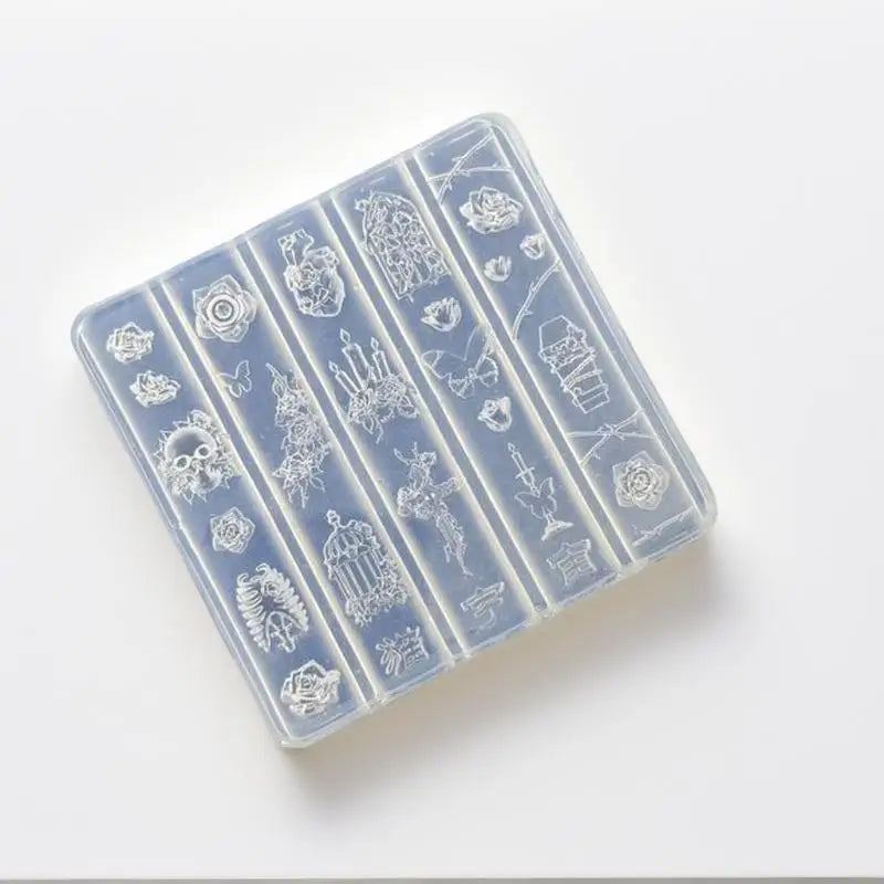 3D Silicone Nail Art Mold | Skull Butterfly Rose Birdcage Nail Art Mold QXL
