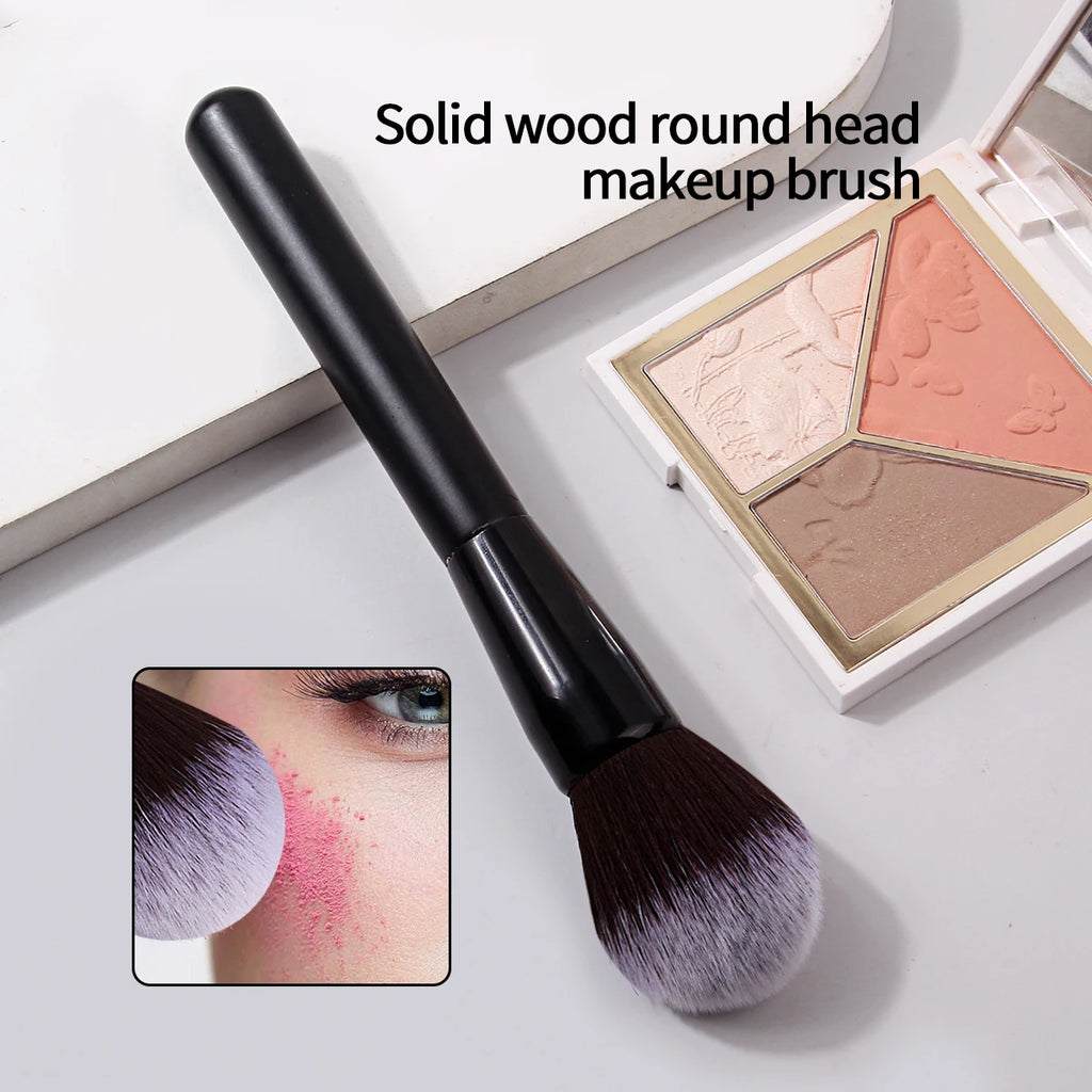 Wooden Handle Soft Powder & Blush Makeup Brush | Multi-Use Makeup Brush QXL