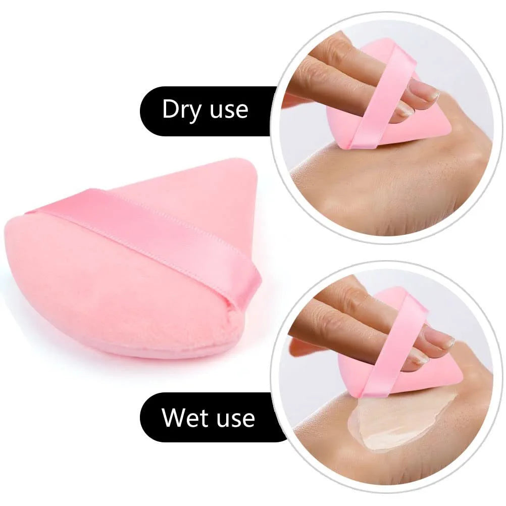 Pink Velvet Triangle Makeup Sponge | Foundation & Powder Puff Makeup Sponge Puff QXL