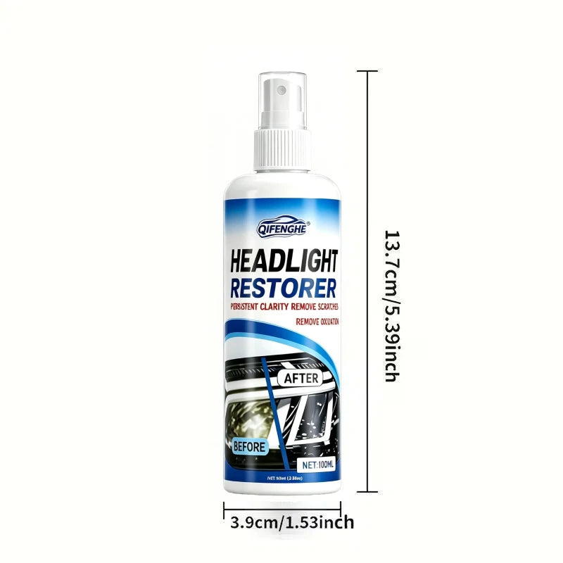100mL No-Sanding Headlight Restorer Spray | DIY Clarity Headlight Restorer Spray QXL
