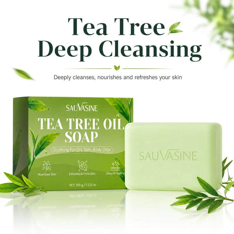 Tea Tree Oil Soap Bar – Deep Cleansing & Moisturizing 100g Cleansing Soap Bar QXL