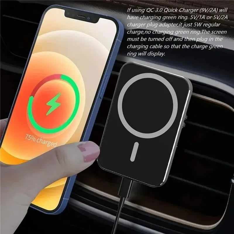 Magnetic Car Phone Holder 15W Wireless Charger Air Vent Mount Wireless Car Charger Mount QXL